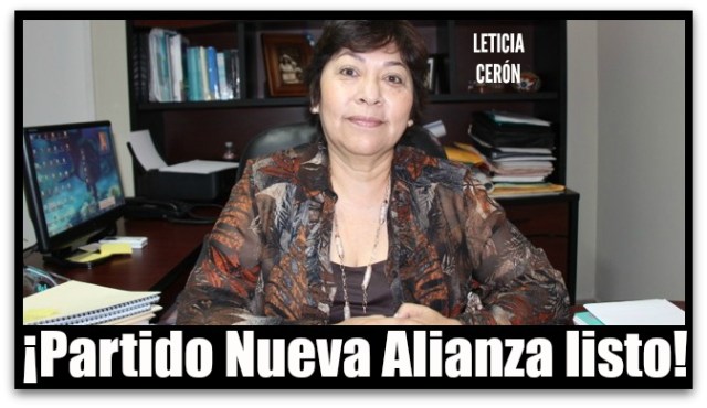 LETICIA CERON PARTIDO NUEVA ALIANZA CON BARROSO AL 100