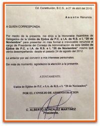 1 LECHE DEL VALLE UNION DE EJIDOS 20 DE NOVIEMBRE alberto gonzalez martinez
