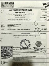 d a foto de factura dudosa autorizada por jorge castañeda